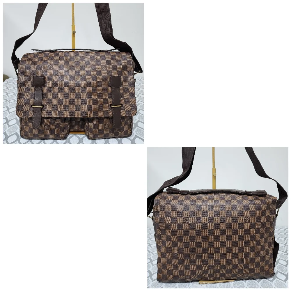 LOUIS VUITTON Damier Ebene Broadway Messenger Bag Brown